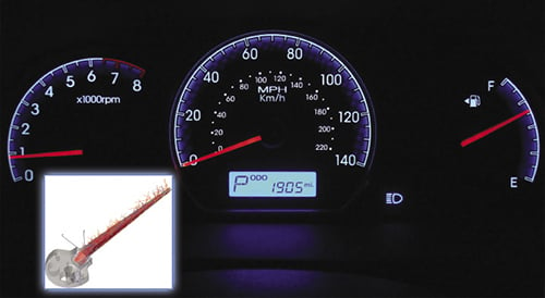 Car dashboard, Inset: Light analysis software
