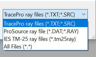 Rayfiles: Figure 4: Rayfile formats in TracePro
